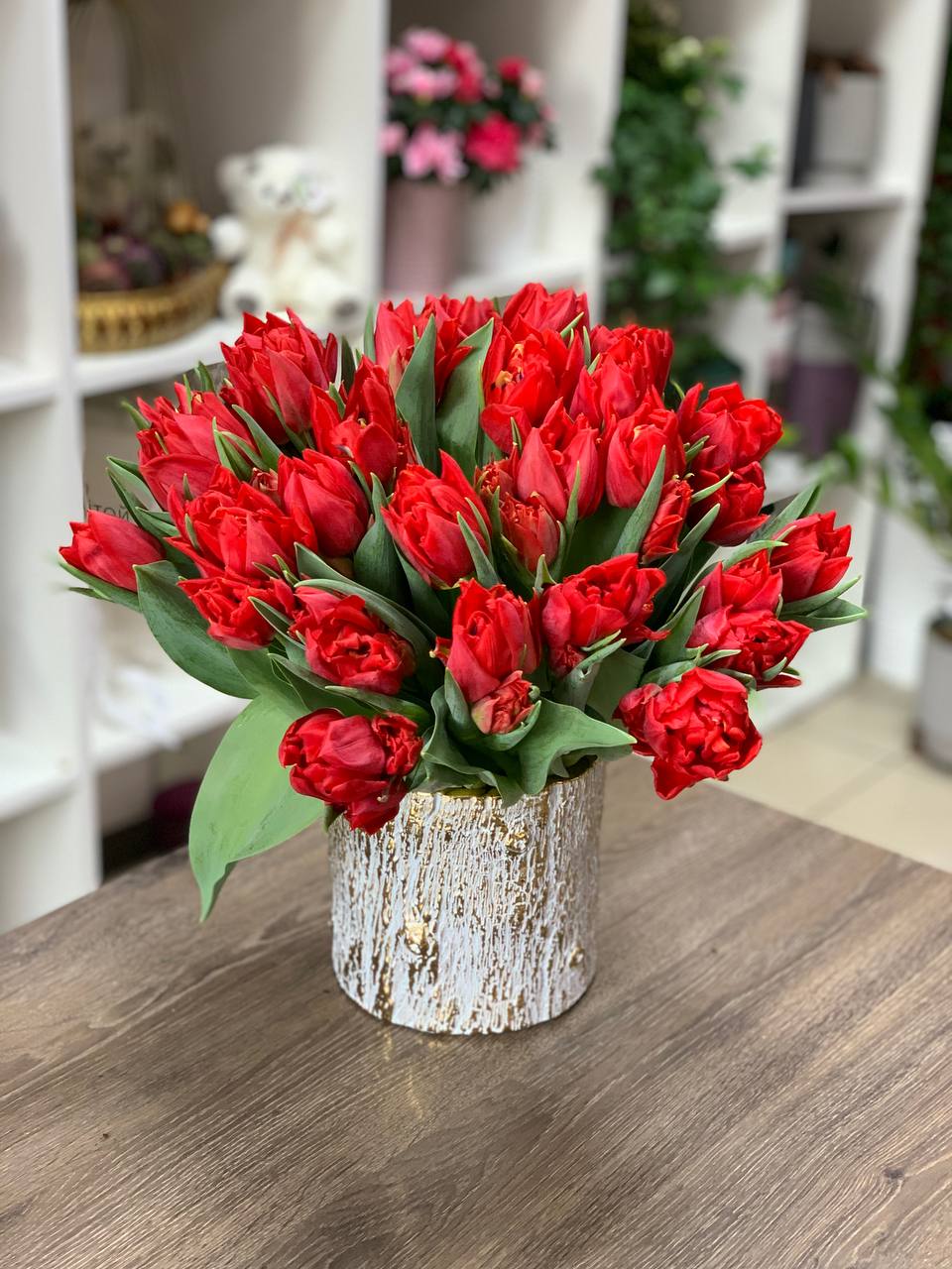 Піоновидні червоні тюльпани 25 шт